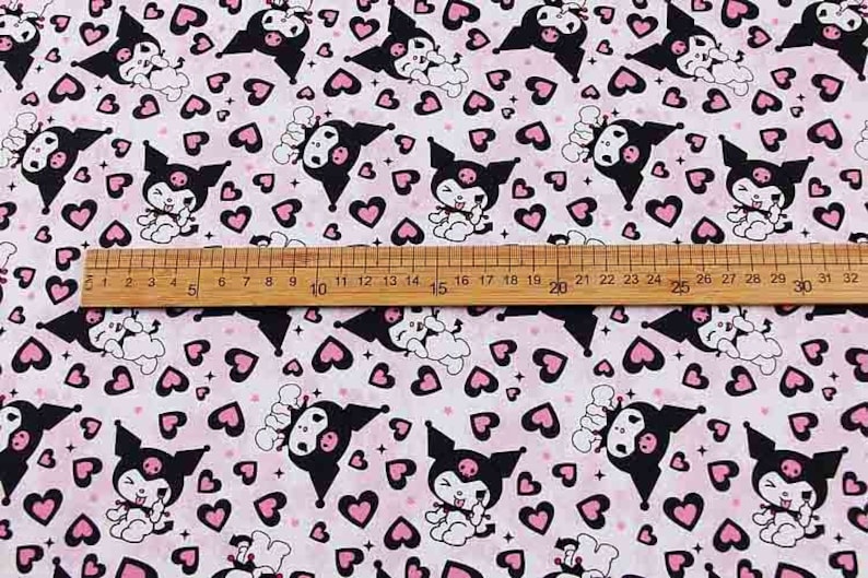 Kuromi Fabric Japanese Animation Fabric Anime Cotton Fabric by the Half