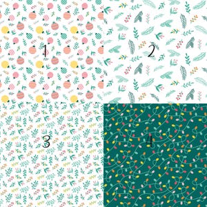 Bright Christmas Patterns Cotton fabric, Sold by the Yard