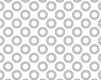 Dotted circle fabric, polka dot art pattern fabric, 100% cotton fabric, sold by half yard