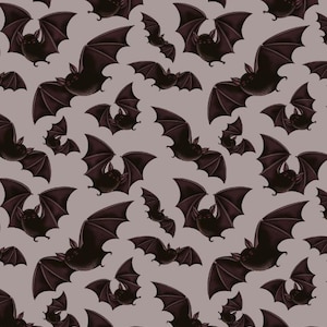 Stof Halloween vleermuizen Leuk naadloos Halloween-patroon katoenen stof, op maat gesneden verkocht