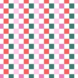 Christmas Checkered Pattern Cotton fabric, Sold by the Yard