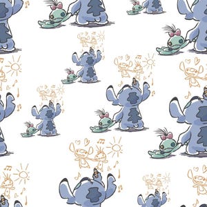 Stitch Stoff Lilo & Stitch Stoff Anime Cartoon Baumwollstoff Quilting Stoff halber Hof
