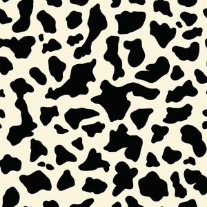 Cow Polka Dot Pattern Black & White Cotton Fabric By The Half Yard