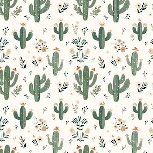 Niedliche Kaktus Blumen Bunte Blumen Baumwollstoff Kaktus Stoff Quilting Stoff Halbe Meter