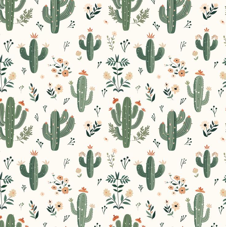 Cute Cactus Floral Colorful Flowers Cotton Fabric Cactus Fabric Quilting Fabric By The Half Yard