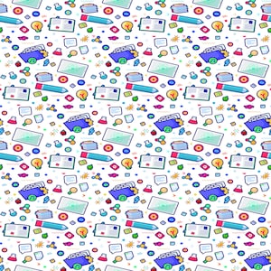 Classroom Graffiti Fabric,Graphic Print-Back to School Classroom Decorative Cotton Fabric,100% Cotton Fabric