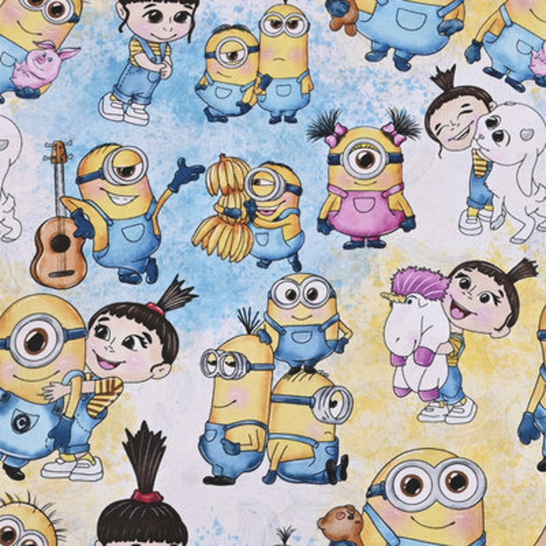 Minions fabric bob the minion fabric anime cotton fabric by the half