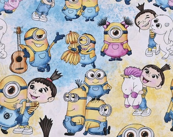 Minions Fabric Bob The Minion Fabric Anime Cotton Fabric By The Half Yard
