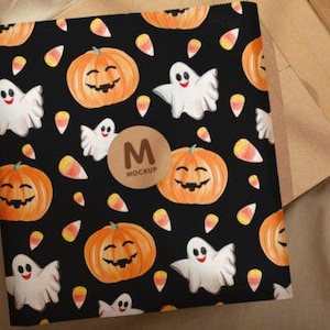 Halloween Pumpkin Pattern Cotton fabric, Sold by the Yard