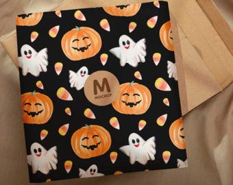 Halloween Pumpkin Pattern Cotton fabric, Sold by the Yard