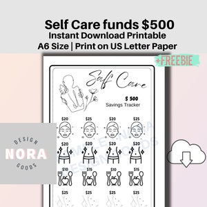 Mini 500 ahorros para el cuidado personal / Seguimiento de ahorros / Finanzas / PDF imprimible / Cabe en un sobre A6 / Regálate un capricho / Fondos de belleza