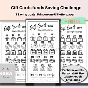 Cartes-cadeaux Défi d'économies |Fonds d'amortissement|PDF imprimable | Traqueurs pour animaux de compagnie/Mini-défis économiques Convient aux enveloppes de billets A6