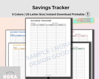 Savings Tracker Printable: Monthly Budget Planner (US Letter, PDF)