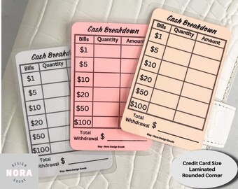 Cash Withdrawal Breakdown / Teller Slip - Etsy