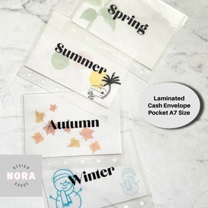Sobre para efectivo A7 / Sobre de vitela laminado 4 estaciones / Sobres de bolsillo para efectivo / Minimalista / Sobre personalizable Sobres para dinero