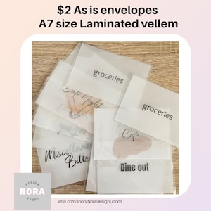 Ups COMO ES - Sobre de efectivo A7 / Sobre de vitela esmerilado laminado / Sobres de efectivo de bolsillo / Minimalista / Personalizar sobres de dinero