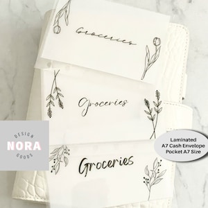 A7 Bargeld Umschlag Blumenmuster| Laminierter gefrosteter Pergamentumschlag | Taschengeld Umschläge | Minimalistisch | Geld Umschläge selbst gestalten