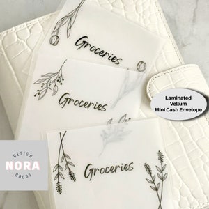 Mini sobre para efectivo / Diseño floral / Sobre de vitela laminada esmerilada / Minimalista / Sobre personalizado Sobres de dinero / Dinero de bolsillo