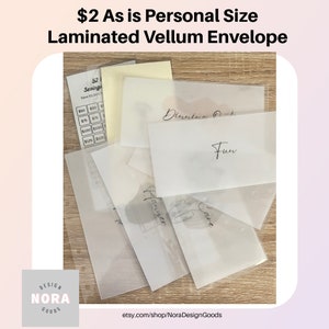 Oops TAL CUAL - Sobre de efectivo de tamaño personal / Sobre de vitela laminada esmerilada / Sobres de efectivo / Minimalista / Sobres de dinero personalizados
