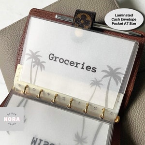 A7 Sobre de efectivo Diseño de palmera / Sobre de vitela esmerilado laminado / Bolsillo / Minimalista / Personalizar sobres de dinero
