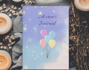 Dreamy Balloon Journal, Personalized wellness journal notebook, Dumping thoughts, delusion dream notes