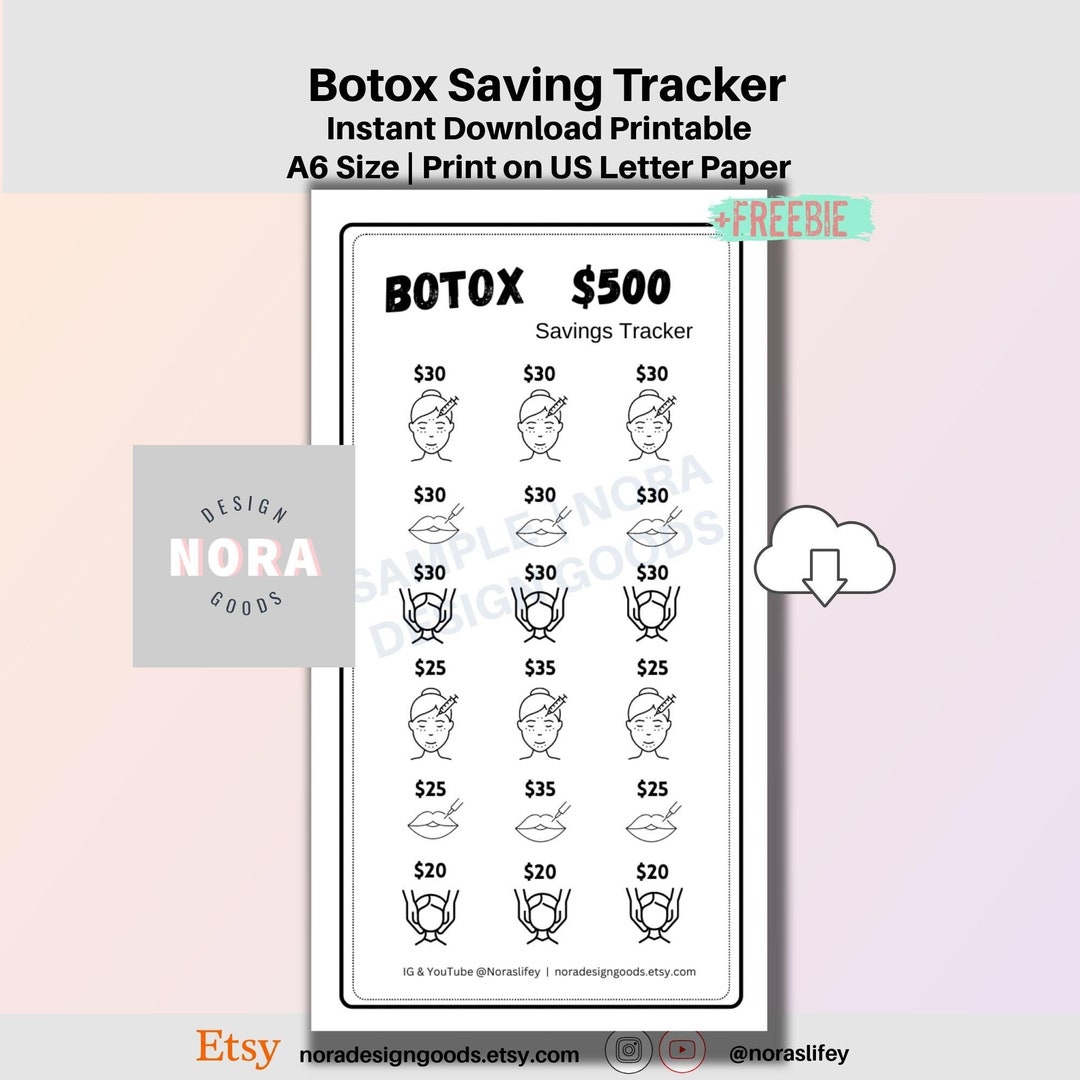 Botox Funds 500 Saving Challenge |beauty Funds |saving Trackers ...