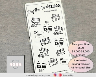 Credit Card Debt Tracker: Laminated A6 Savings Challenge