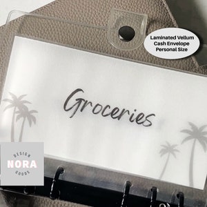 Sobre de efectivo de tamaño personal con diseño de palmera/Sobre laminado de vitela esmerilada/Sobres de efectivo/Minimalista/Sobres de dinero personalizados A6