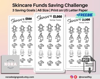 Skincare Savings Challenge: Beauty Funds Tracker (PDF Download)
