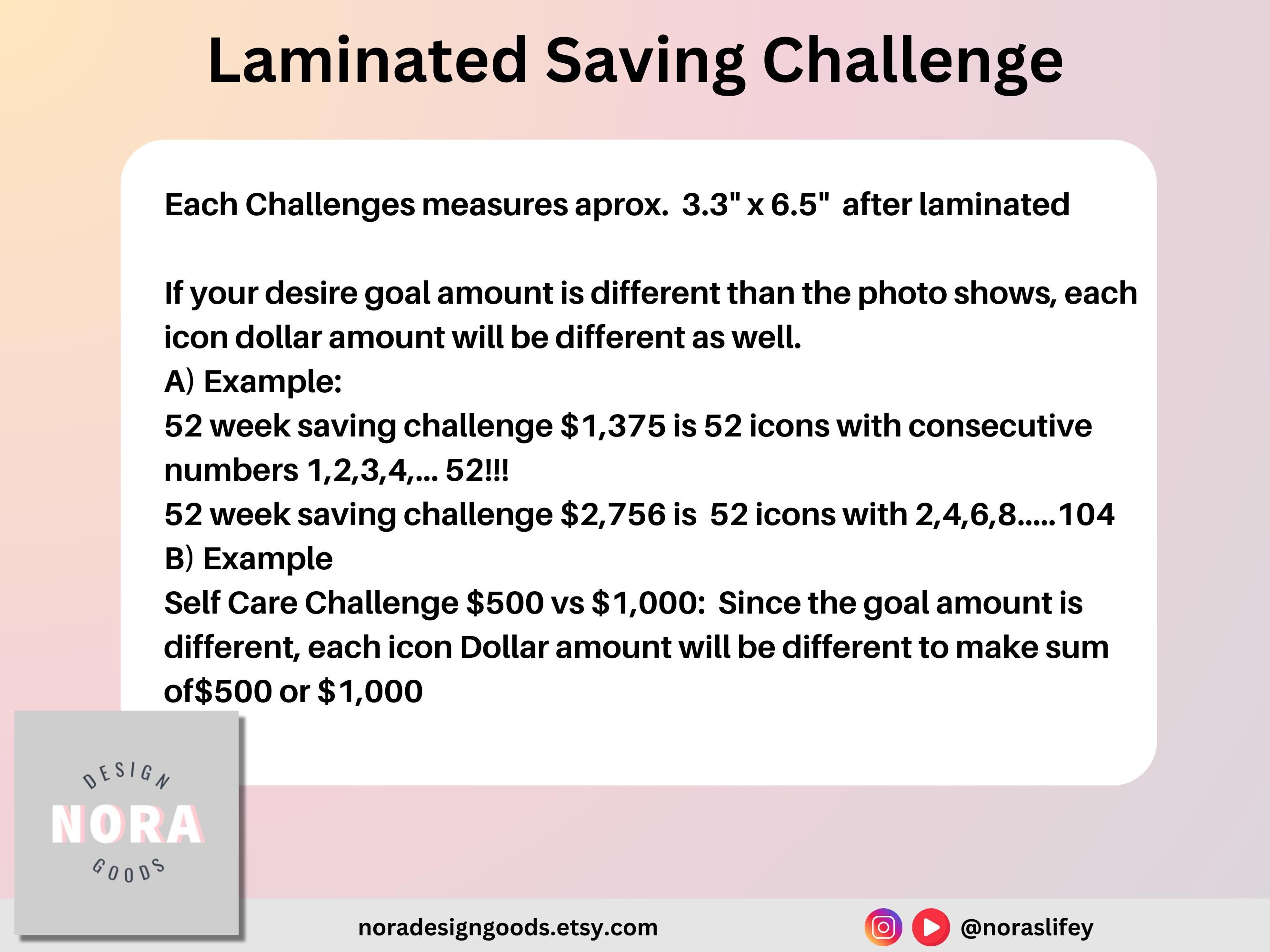 Every 5th Day Monthly Saving Challenge Tracker /laminated Saving ...