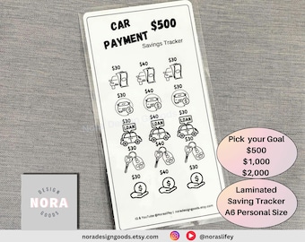 Car Payment Saving Challenge Tracker Envelopes /Car expenses / Laminated Saving Challenge Tracker / Care maintenance / A6 Personal