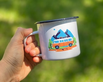 Adventure Enamel Camp Cup - Explore Dream Discover
