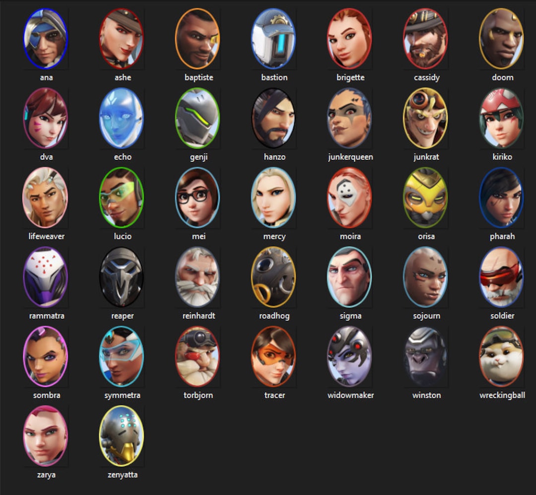 Overwatch Heroes Icon PNG 36 for Your Gaming Clips Etsy