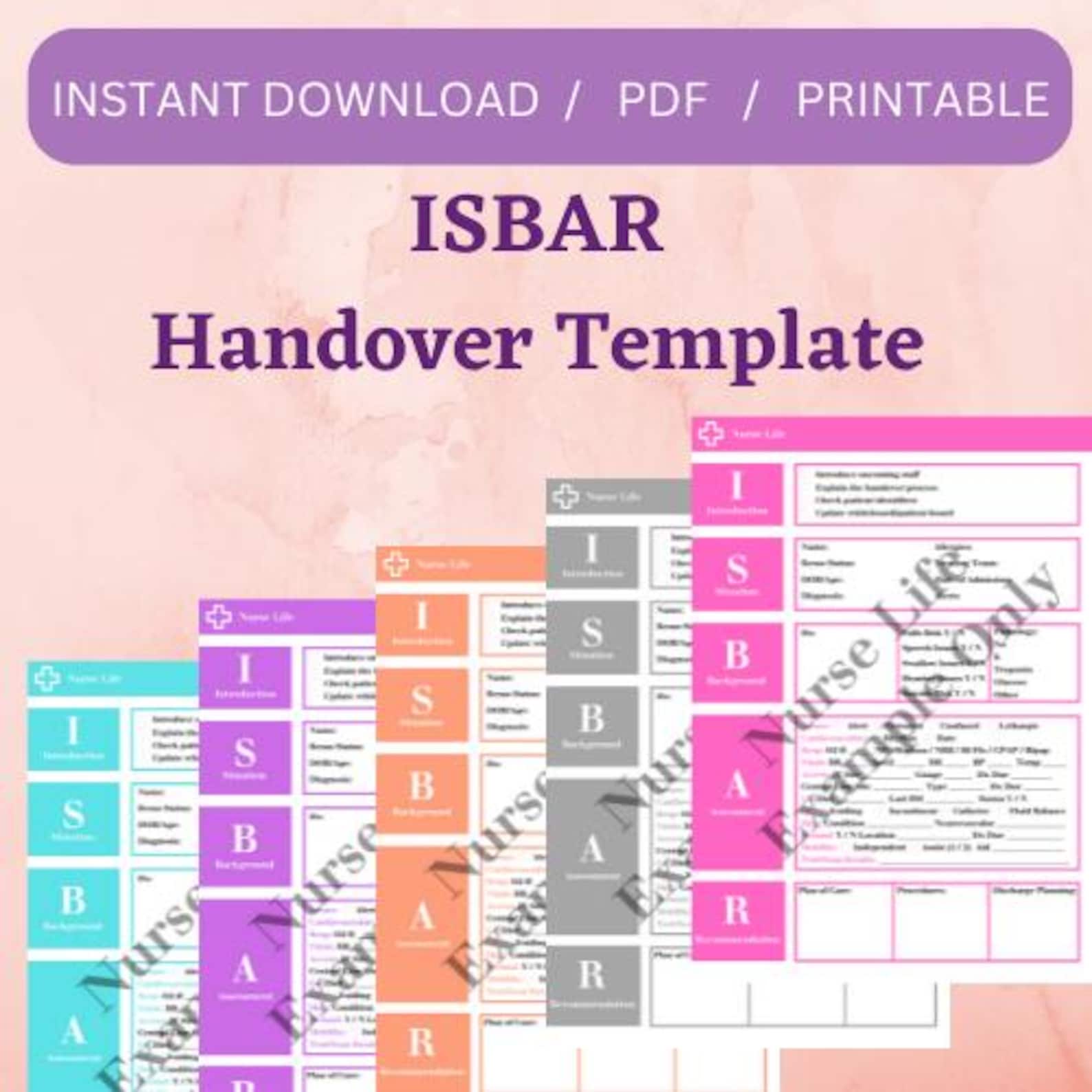 Isbar Progress Notes Example ISBAR Handover Template - Etsy
