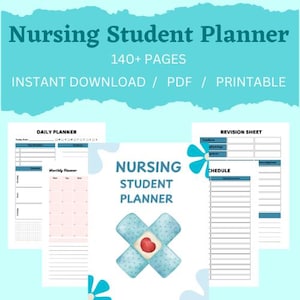 Studentplanner verpleegkunde: 140 pagina&#39;s met georganiseerd succes (digitale download)