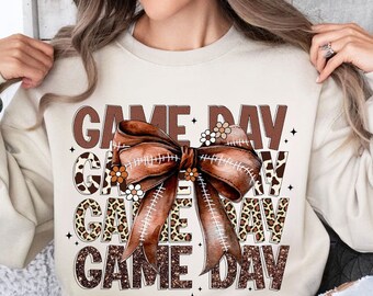 Coquette Football Game Day Png, Football Mom Png, Football Png, Football Season Png, Sports Png, Retro Football Bow Png Digital