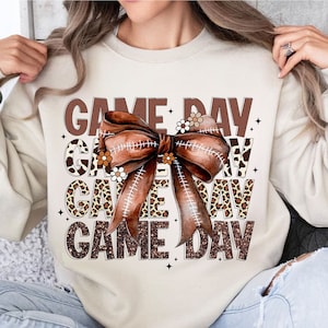 Coquette Football Game Day Png, Football Mom Png, Football Png, Football Season Png, Sports Png, Retro Football Bow Png Digital