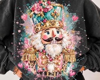 Preppy Nutcracker Christmas PNG, Cute Pink Nutcracker Sublimation, Christmas Soldier PNG, Xmas Holiday, Digital Download.