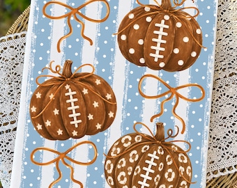 Stripes Football Pumpkin PNG: Coquette Fall Football Png, Polka Dots Pumpkin Png, Game Day (Digital Download)