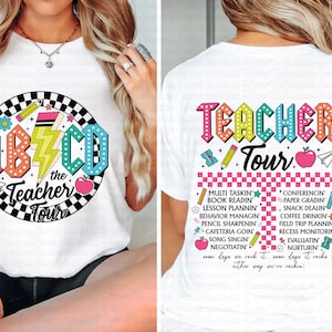 Teacher Tour Png, Retro Teacher Tour Png, Abcd Teacher Tour Png, Kindergarten Teacher Png, Elementary School Png, End Of Year, Teacher Gift