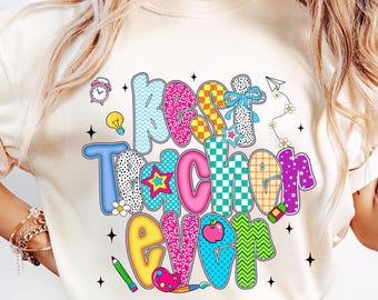 Preppy Best Teacher Ever PNG, Teach Love Inspire PNG, Teacher Shirt Design, First Day School Png, Back to School Png, Retro Teacher Png