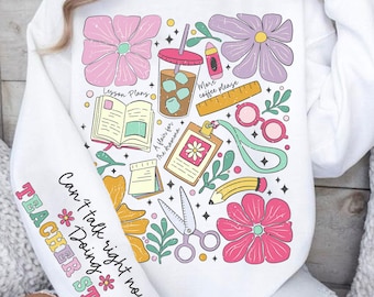 Can’t Talk Right Now Doing Teacher Stuff Png, Teacher Stuff Png, Funny Teacher Quotes Png, Teacher Life Design,Boho Floral Png,Teacher Shirt