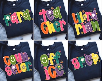 Schulbesetzung PNG Bundle, Zurück zu Schule Png, Lehrer Geschwindigkeit Para Counselor Sublimation, Adretter Erster Schultag Png, Lehrer Shirt
