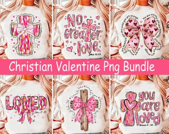 Christian Valentine Png Bundle, Jesus Love Cross Png, Coquette Valentine Design, Vday Sublimation