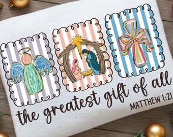 Christian Nativity Scene PNG: Faith Christmas Sublimation Design (Digital Download)