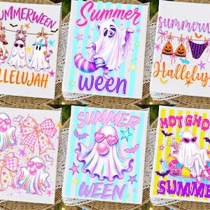 Summerween PNG Bundle: Summer Halloween Ghost Sublimation, Hot Ghouls Summer Png, Spooky Season Design
