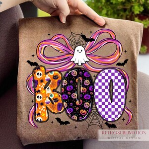 Coquette Ghost Halloween PNG: Preppy BOO Bow Shirt Design (Digital Download)