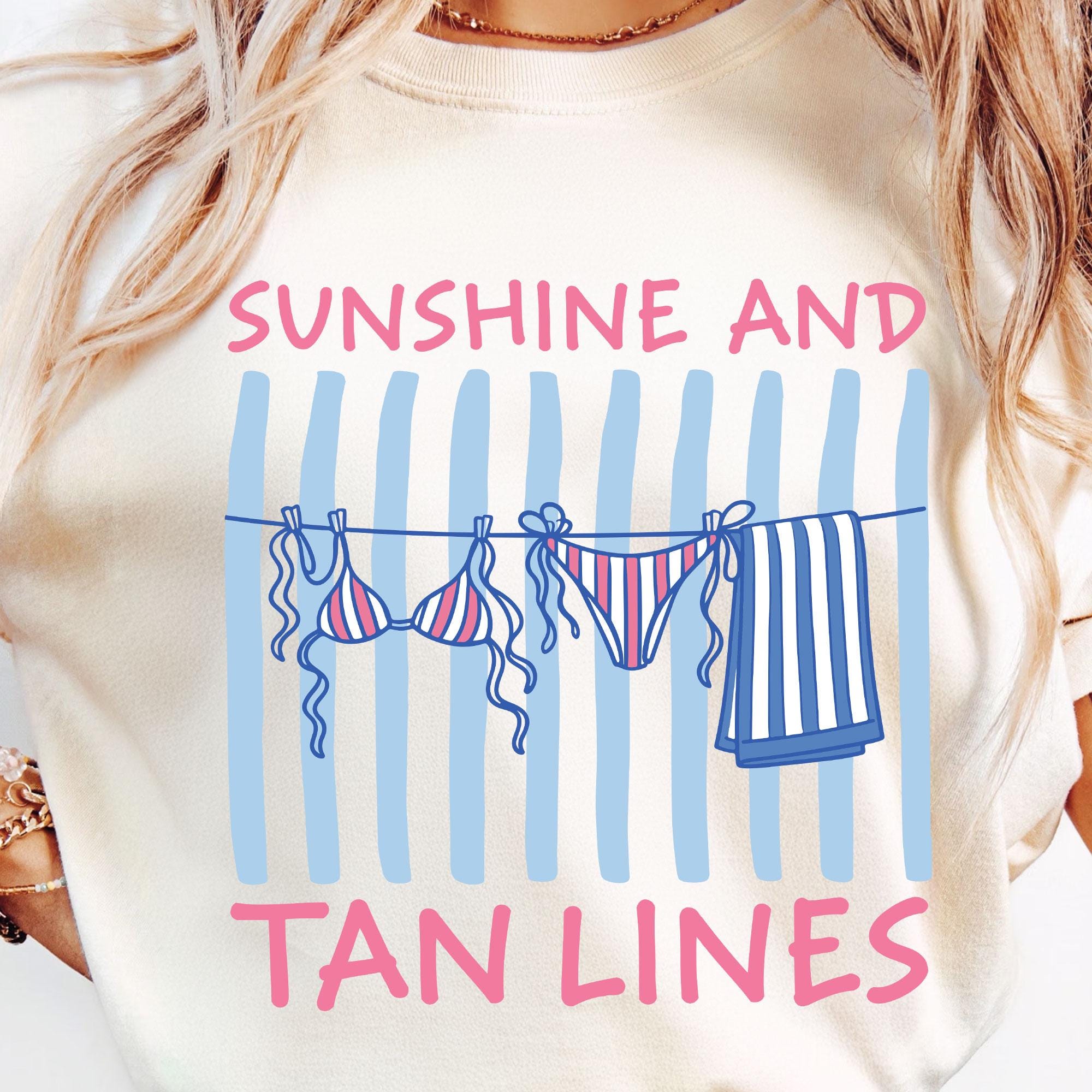 Beach Vacation PNG: Sunshine and Tan Lines Png, Retro Striped Summer ...