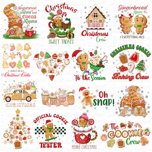 Gingerbread Cookies Png Bundle, Christmas Cookies, Merry Christmas Png, Gnome Christmas, Christmas Coffee, Santa Hat Png, Christmas Baking