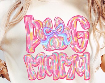 Dog Mama Colorful Png, Brushstroke Dog Mom Png, Pink Dog Mom Png, Dog Lover Png, Trendy Dog Mom Png, T-Shirt Png Design, Digital Download